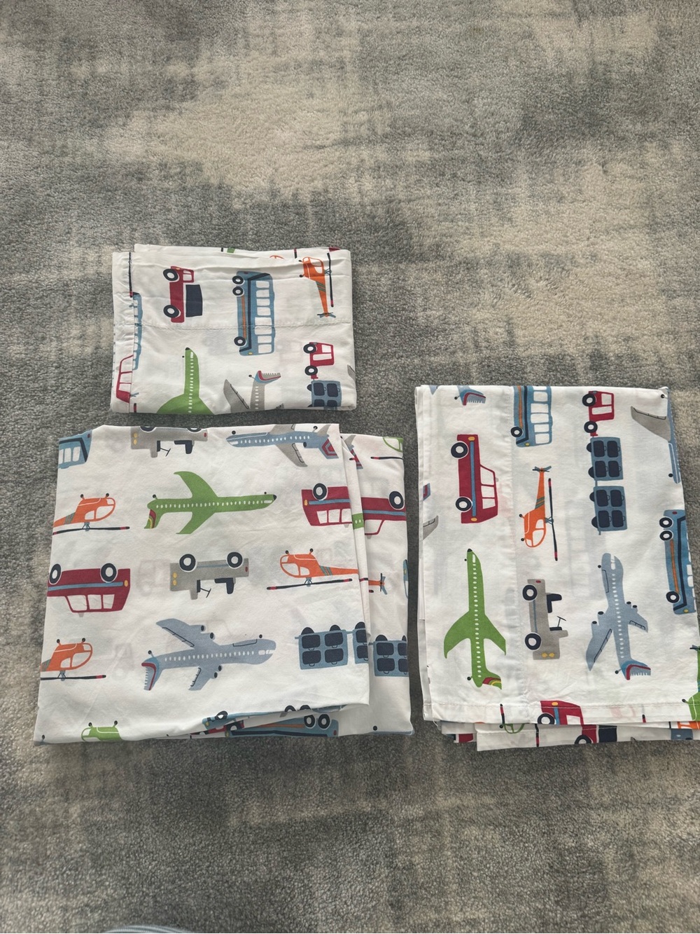 Pottery Barn Kids Transportation Toddler Sheet Set (Crib Size)